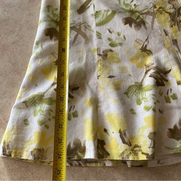 Laura Burke Avenue Linen/Rayon Spring Summer Floral A Line Skirt - Picture 9 of 10